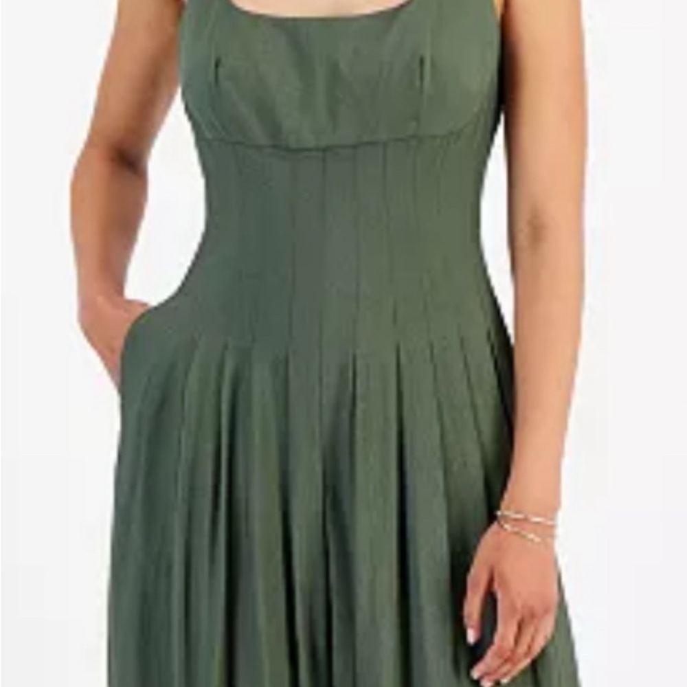 Taylor Forest Green Wide Leg Jumpsuit - Picture 1 of 15